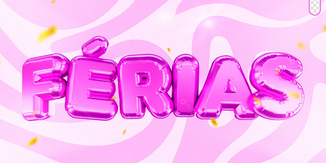 Texto 3D Férias Composição PSD