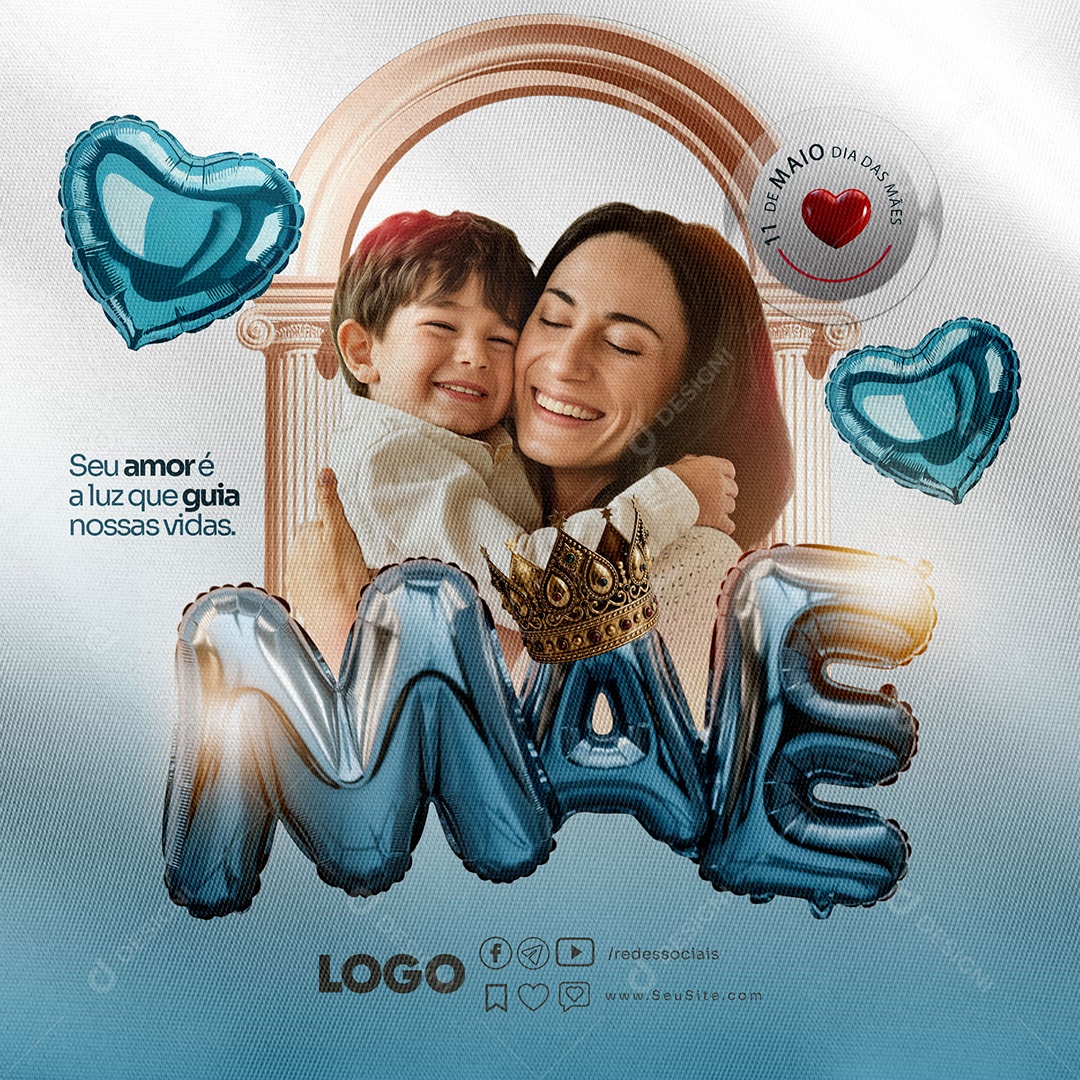 Feliz Dia das Mães 11 de Maio Social Media PSD Editável