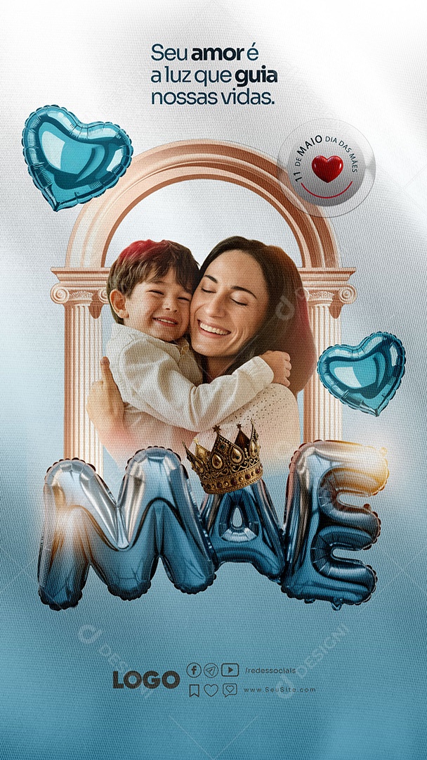Story Feliz Dia das Mães 11 de Maio Social Media PSD Editável
