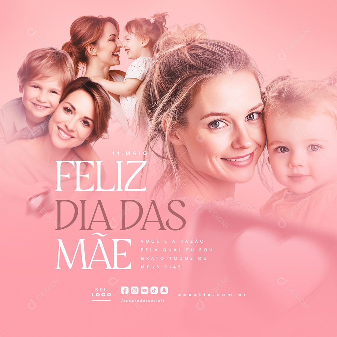 Feliz Dia das Mães 11 de Maio Social Media PSD Editável