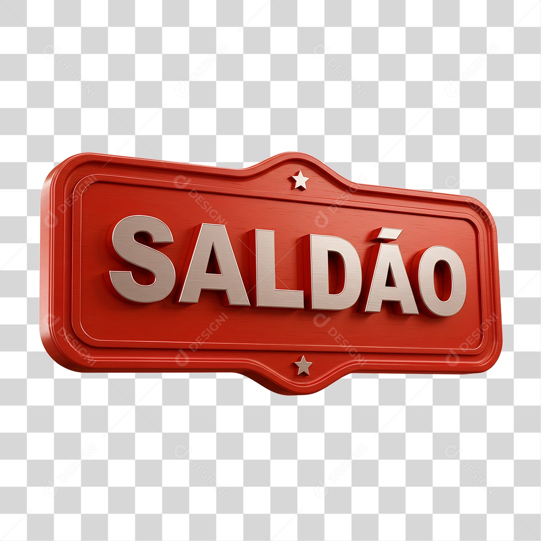 Selo 3D Saldão para Composição PNG Transparente