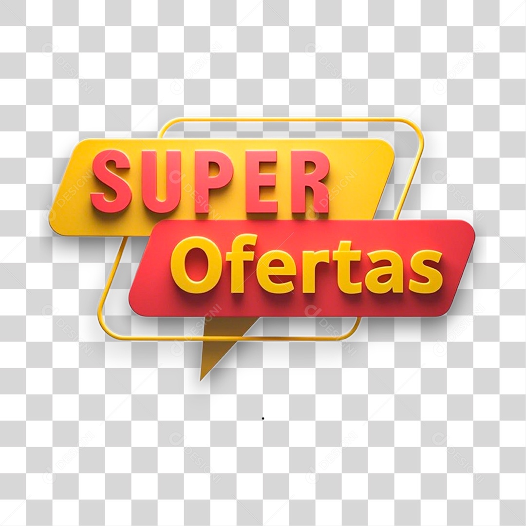 Selo 3D Super Ofertas PNG Transparente