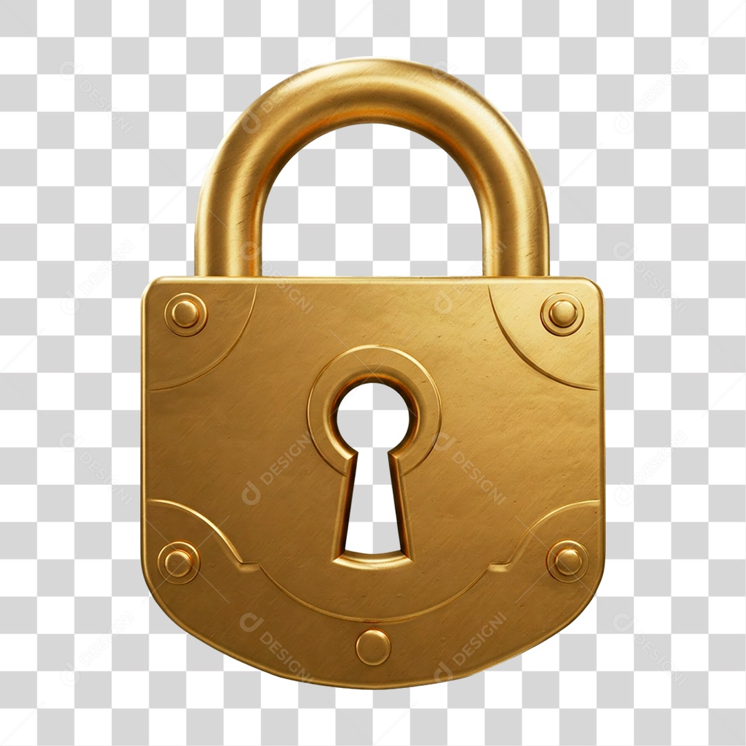 Transparent PNG Gold Padlock