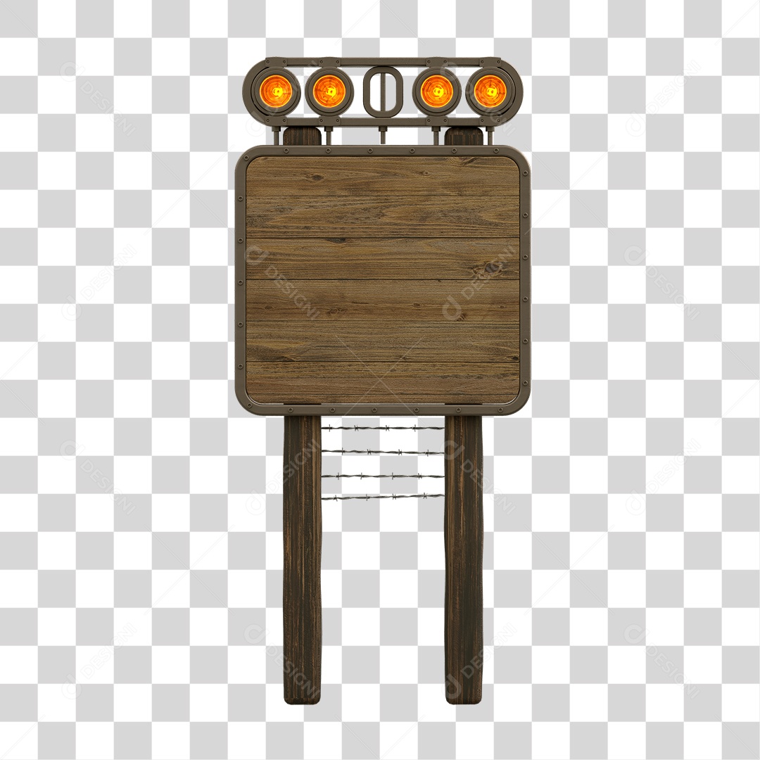 Painel de Madeira com Led PNG Transparente