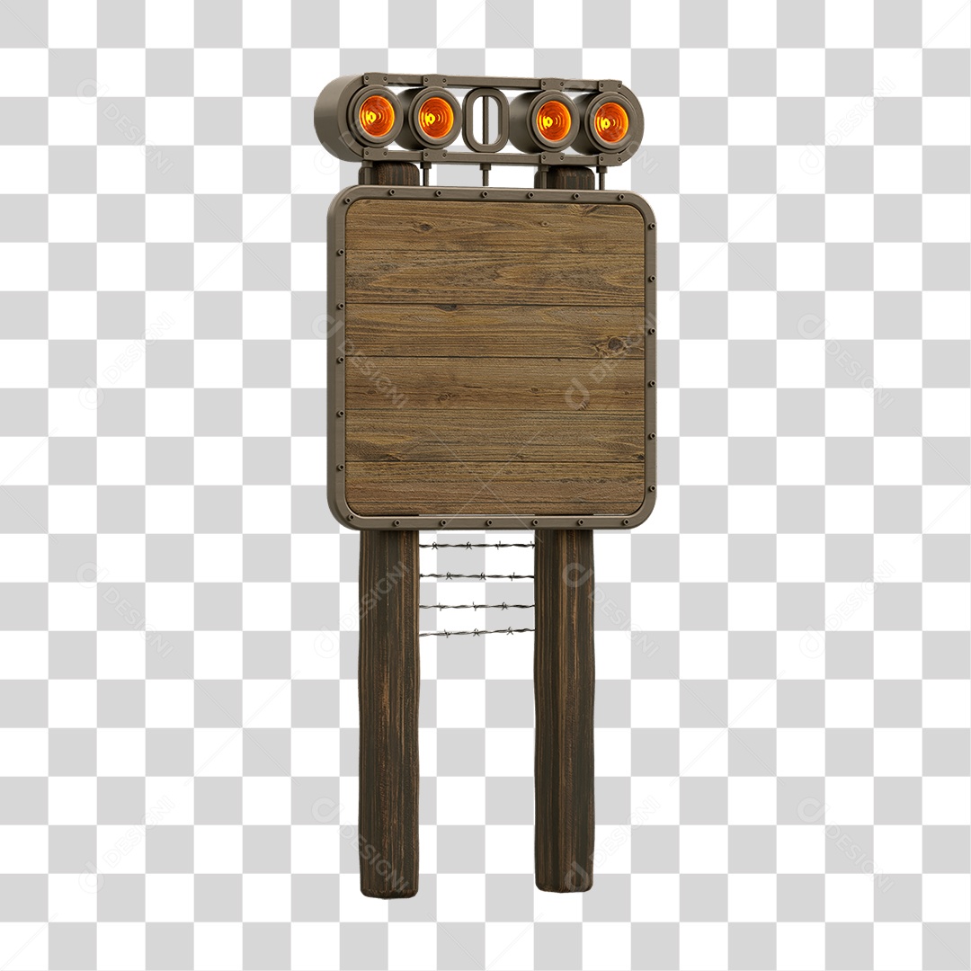 Painel de Madeira com Led PNG Transparente