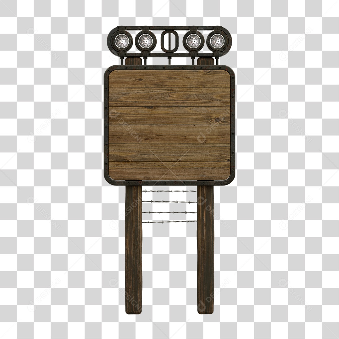 Painel de Madeira com Led PNG Transparente