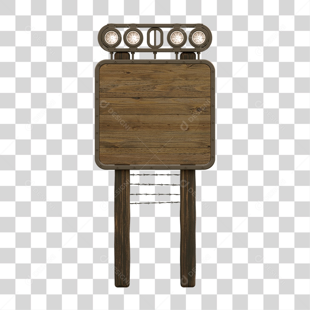 Painel de Madeira com Led PNG Transparente