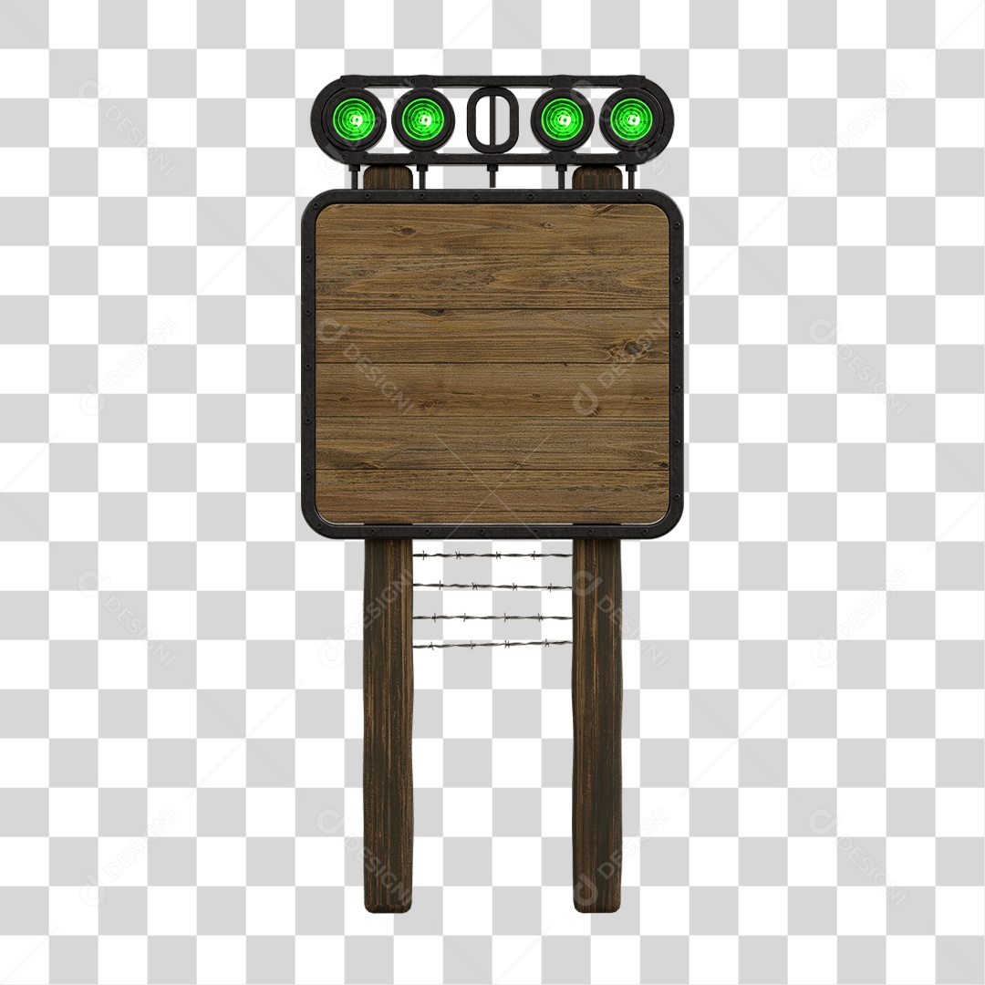 Painel de Madeira com Led PNG Transparente