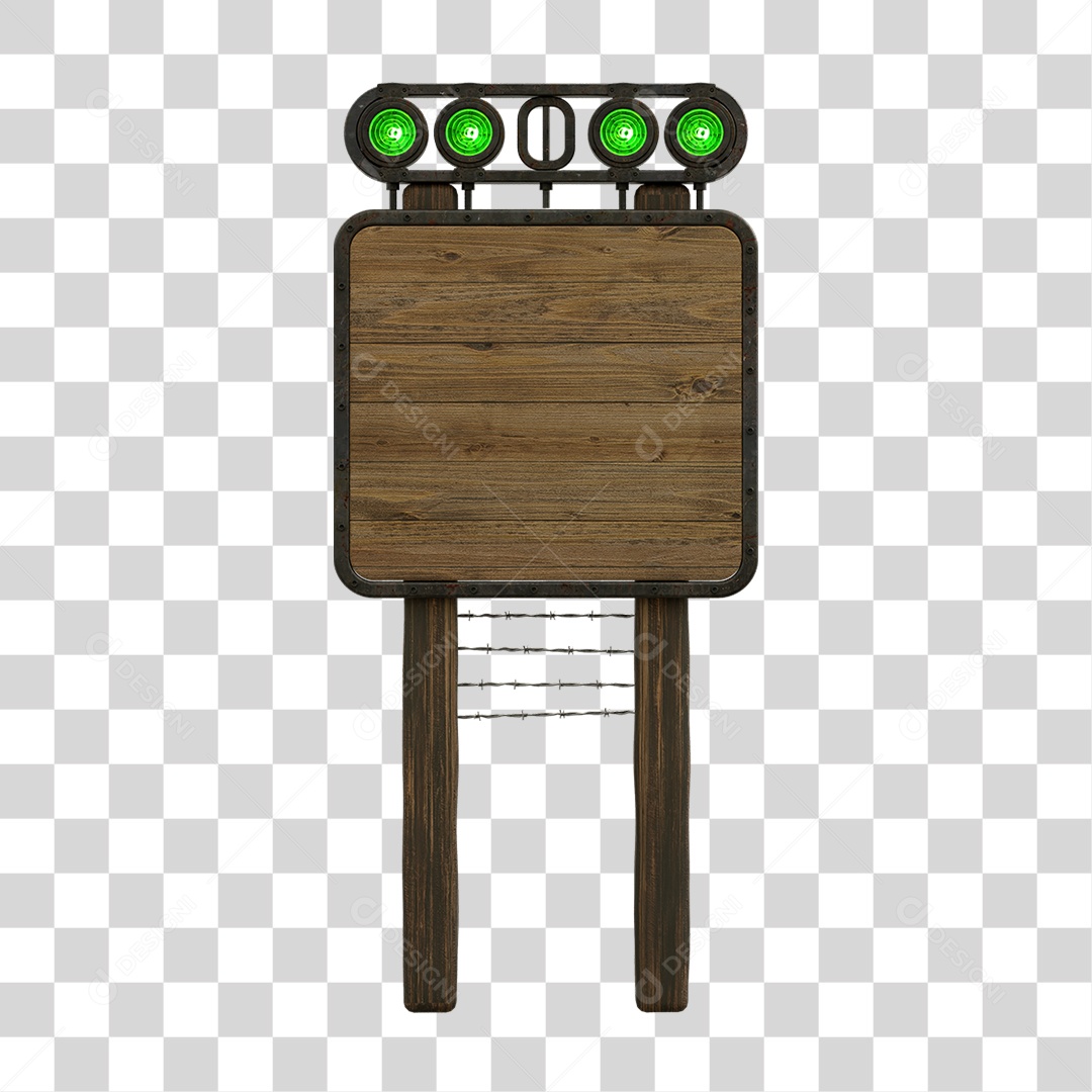 Painel de Madeira com Led PNG Transparente
