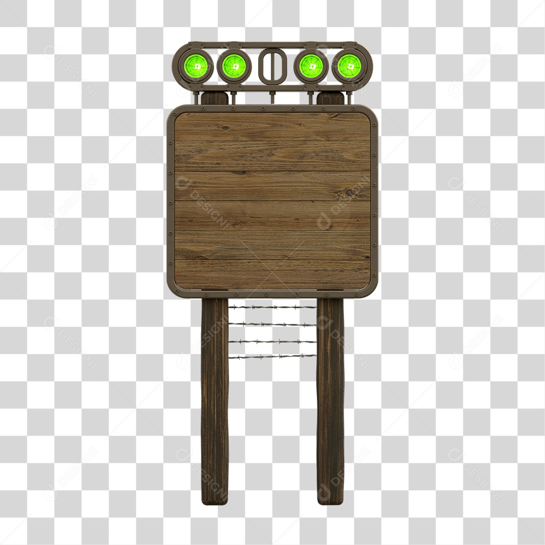 Painel de Madeira com Led PNG Transparente