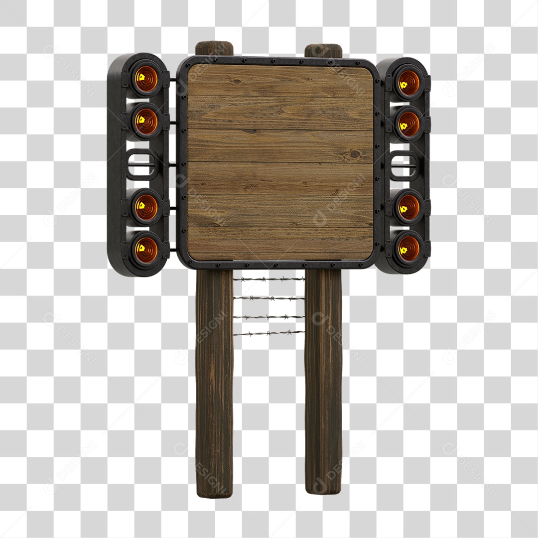 Painel de Madeira com Led PNG Transparente