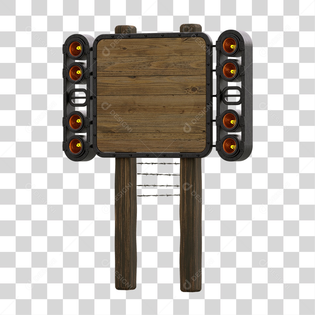 Painel de Madeira com Led PNG Transparente