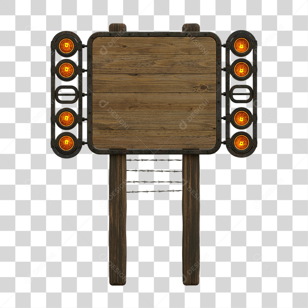 Painel de Madeira com Led PNG Transparente