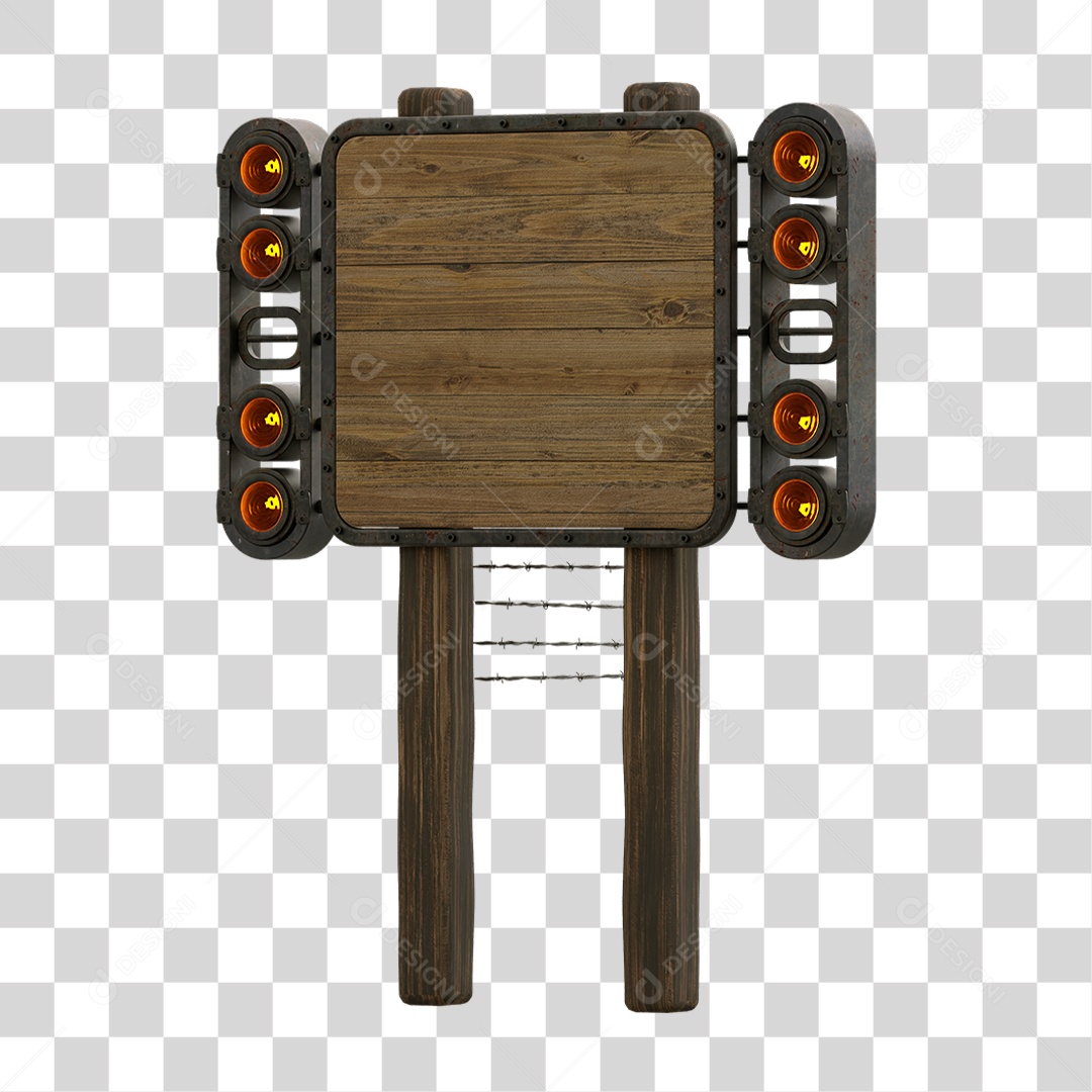 Painel de Madeira com Led PNG Transparente