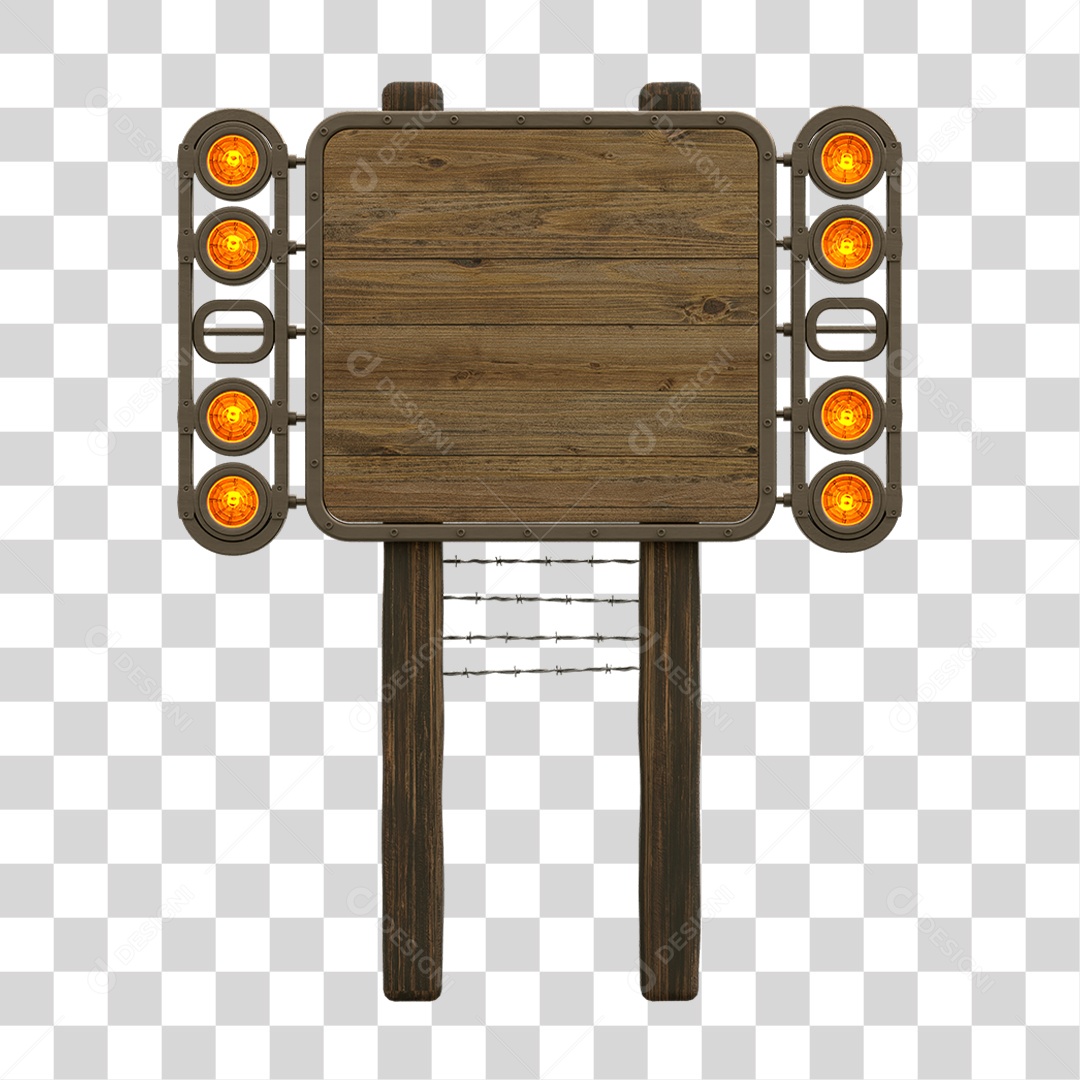 Painel de Madeira com Led PNG Transparente