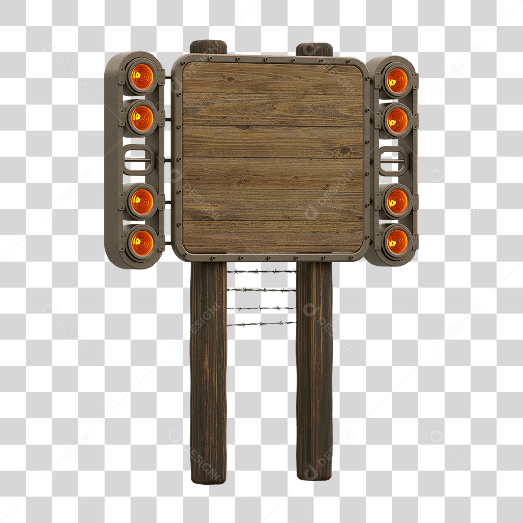 Painel de Madeira com Led PNG Transparente