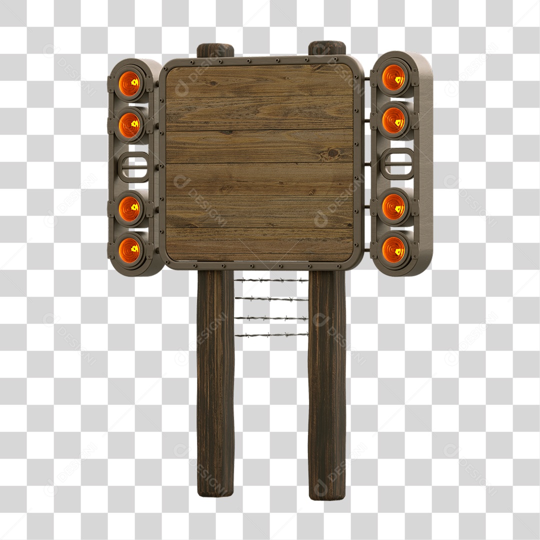 Painel de Madeira com Led PNG Transparente