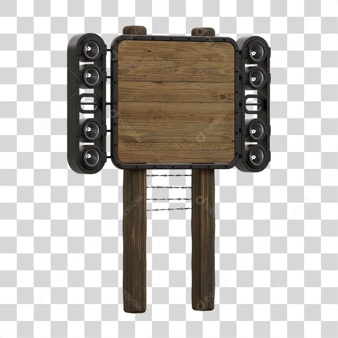 Painel de Madeira com Led PNG Transparente