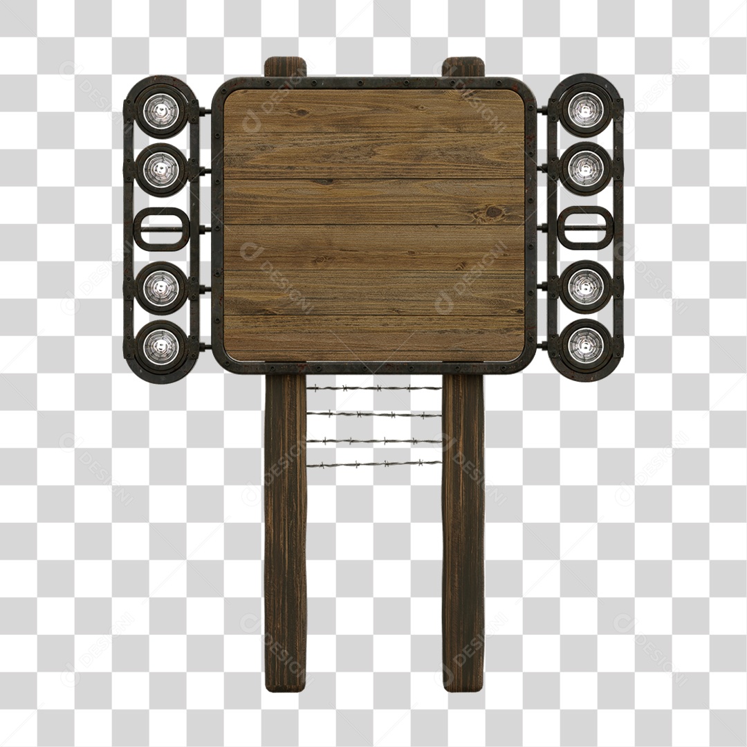 Painel de Madeira com Led PNG Transparente