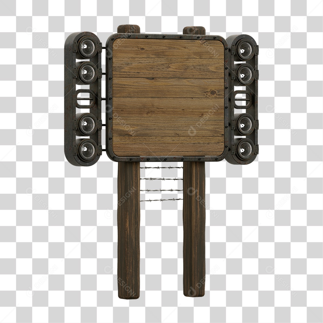 Painel de Madeira com Led PNG Transparente