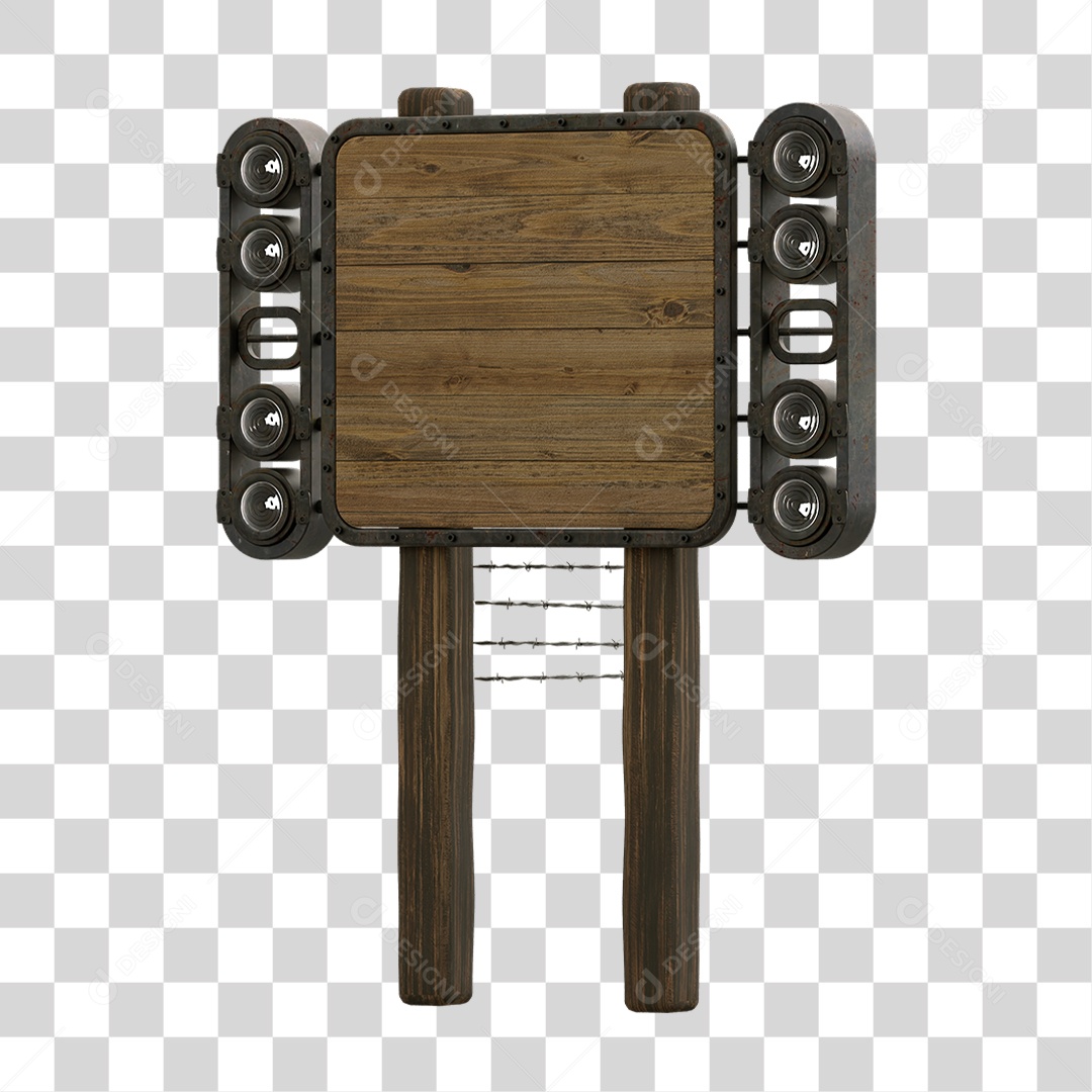 Painel de Madeira com Led PNG Transparente