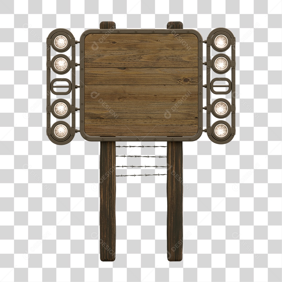 Painel de Madeira com Led PNG Transparente