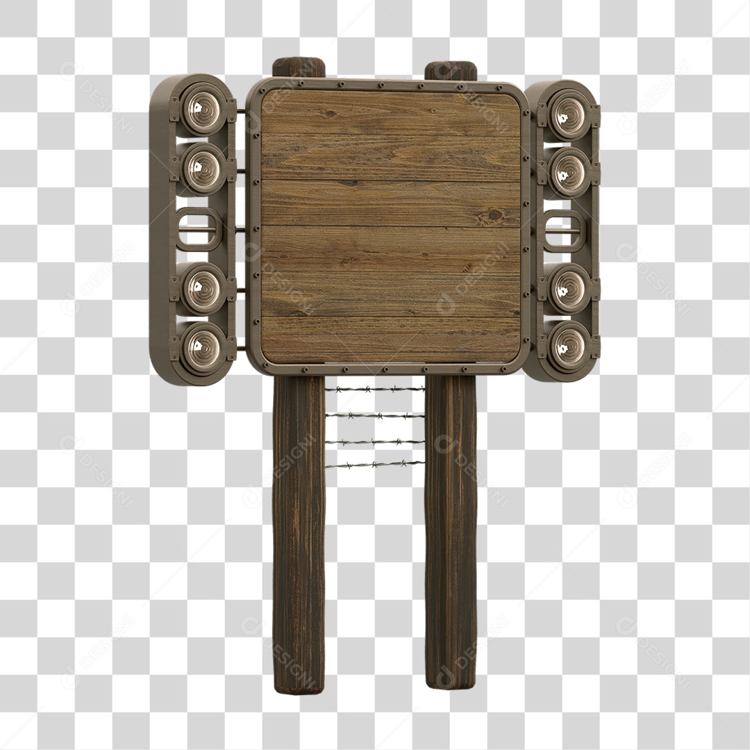 Painel de Madeira com Led PNG Transparente