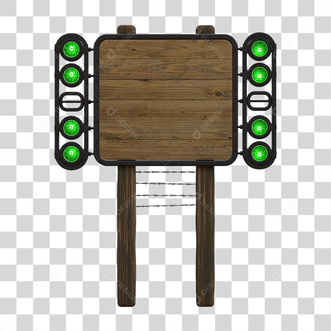 Painel de Madeira com Led PNG Transparente