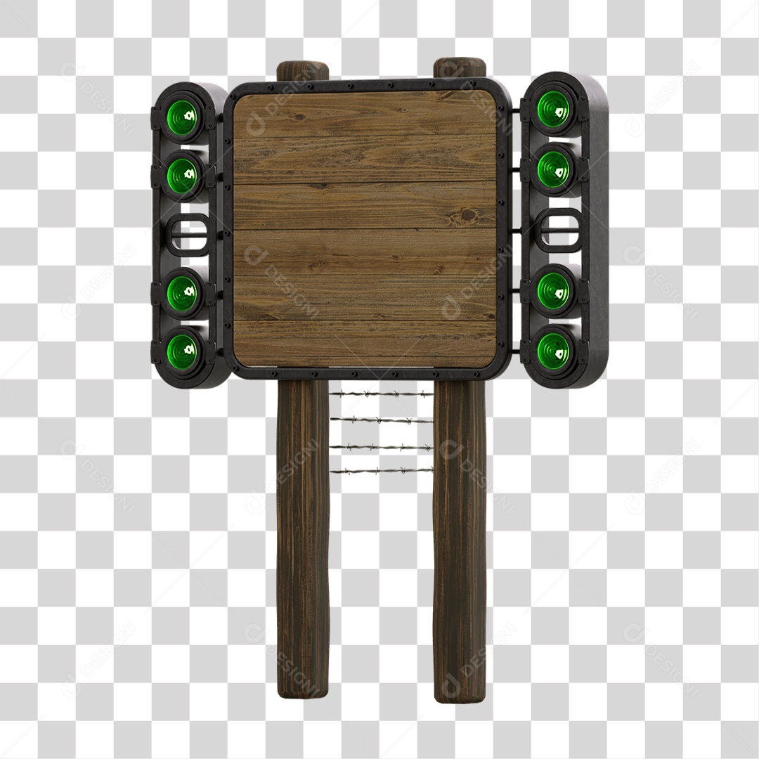 Painel de Madeira com Led PNG Transparente