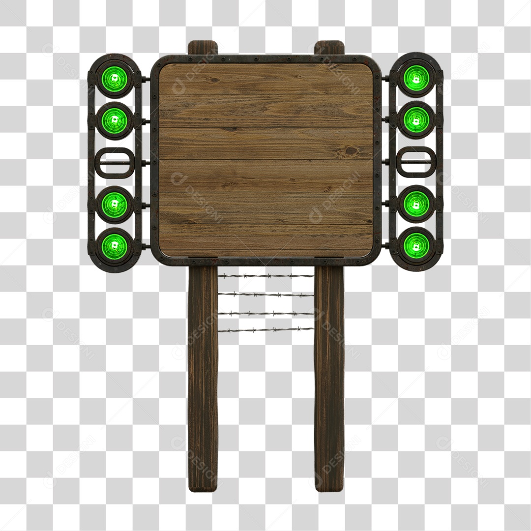 Painel de Madeira com Led PNG Transparente