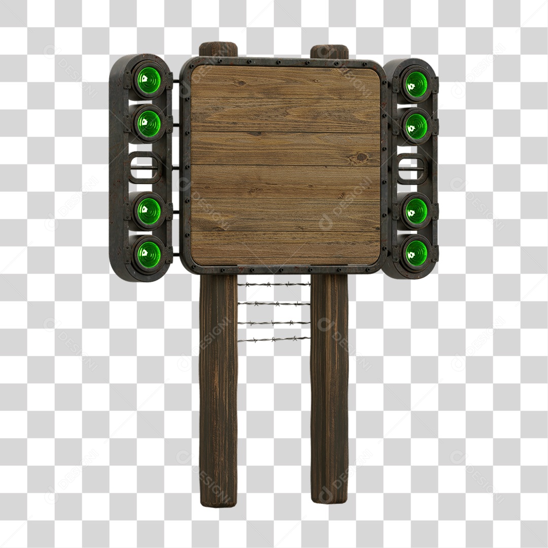 Painel de Madeira com Led PNG Transparente