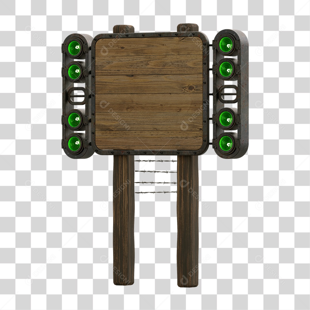 Painel de Madeira com Led PNG Transparente
