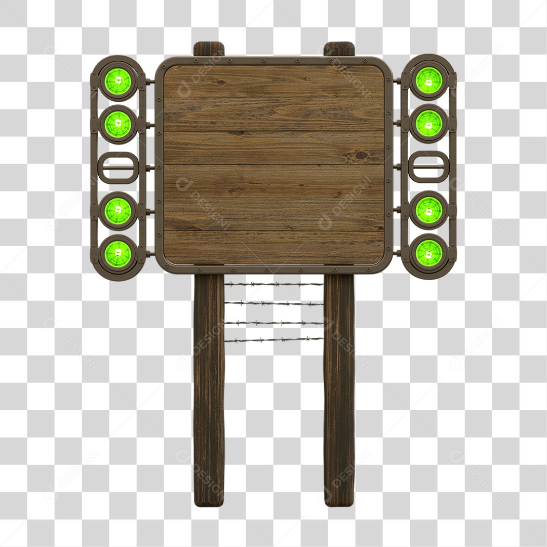 Painel de Madeira com Led PNG Transparente