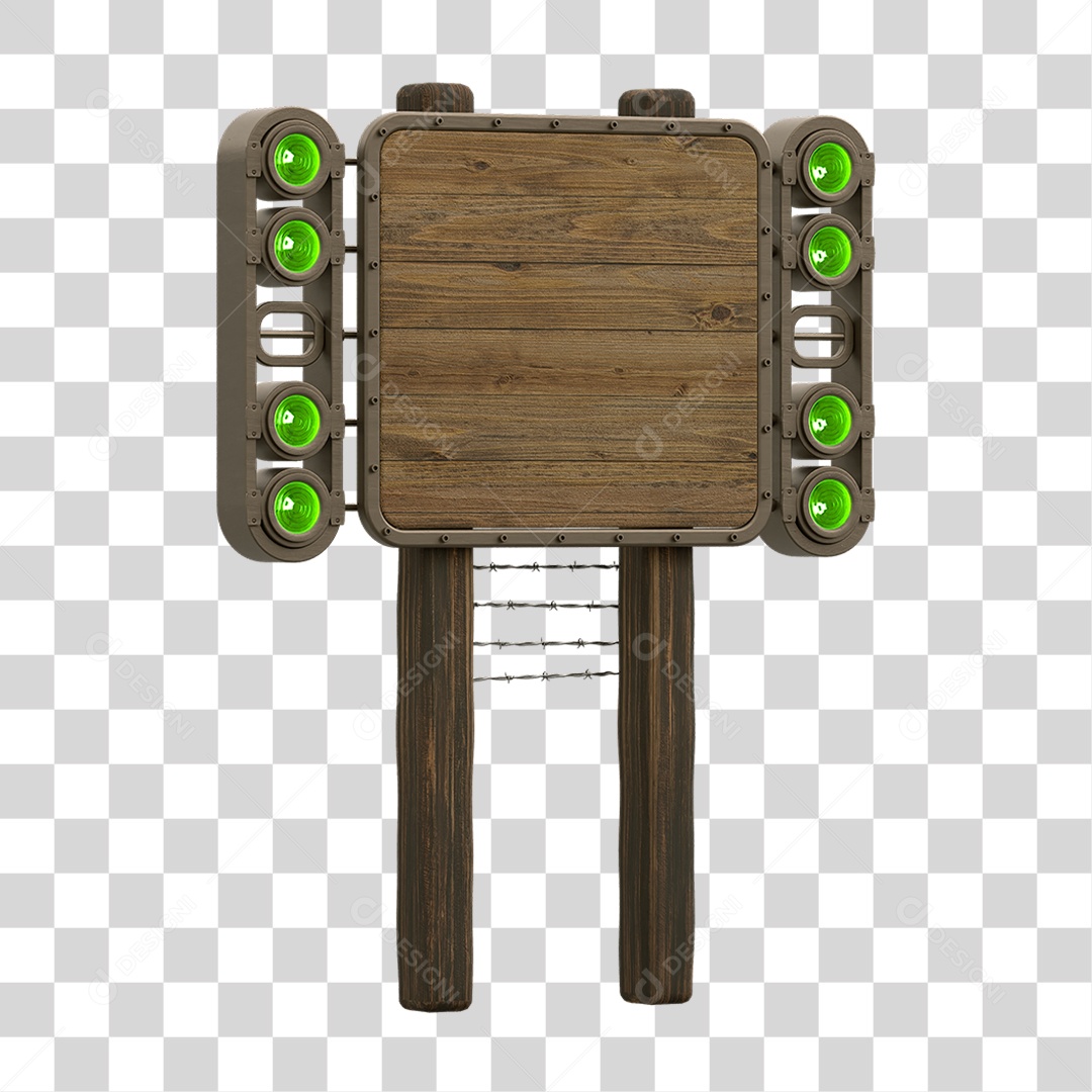 Painel de Madeira com Led PNG Transparente