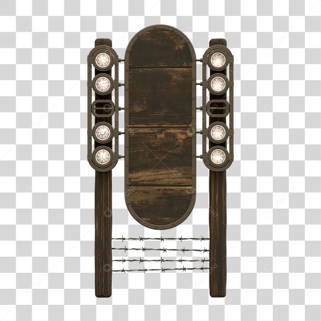 Painel de Metal com Led PNG Transparente