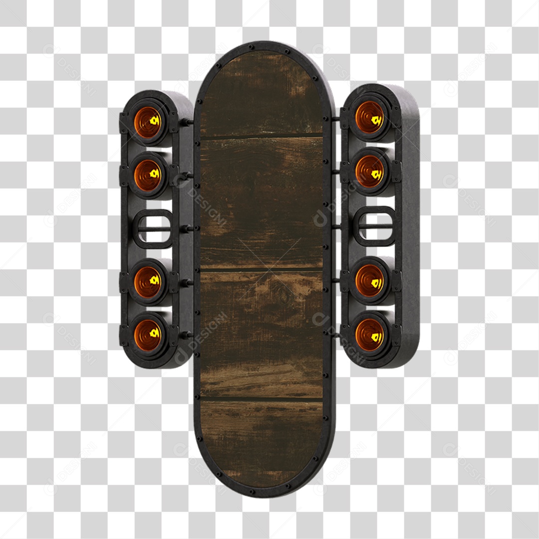 Painel de Metal com Led PNG Transparente