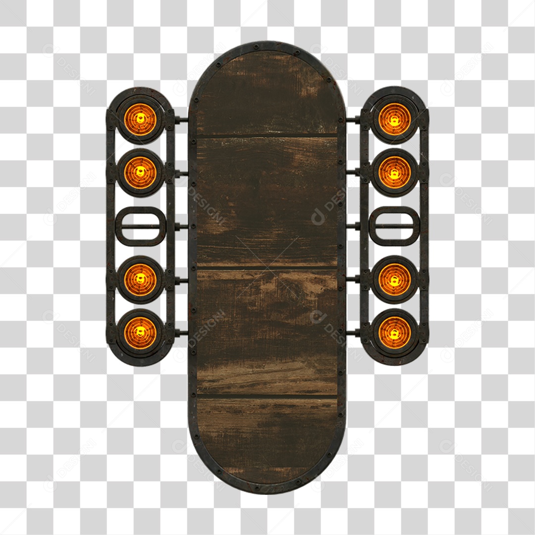 Painel de Metal com Led PNG Transparente