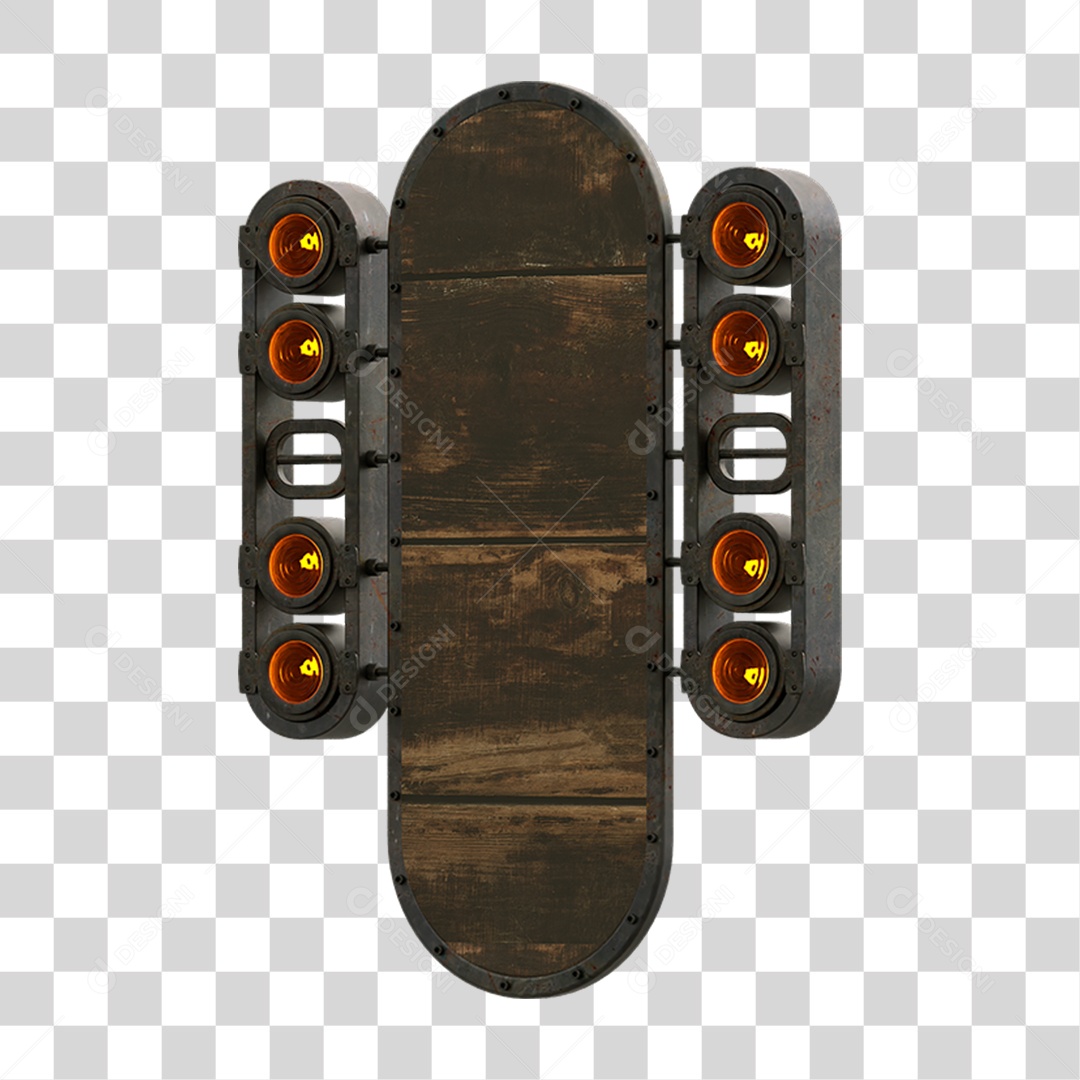 Painel de Metal com Led PNG Transparente