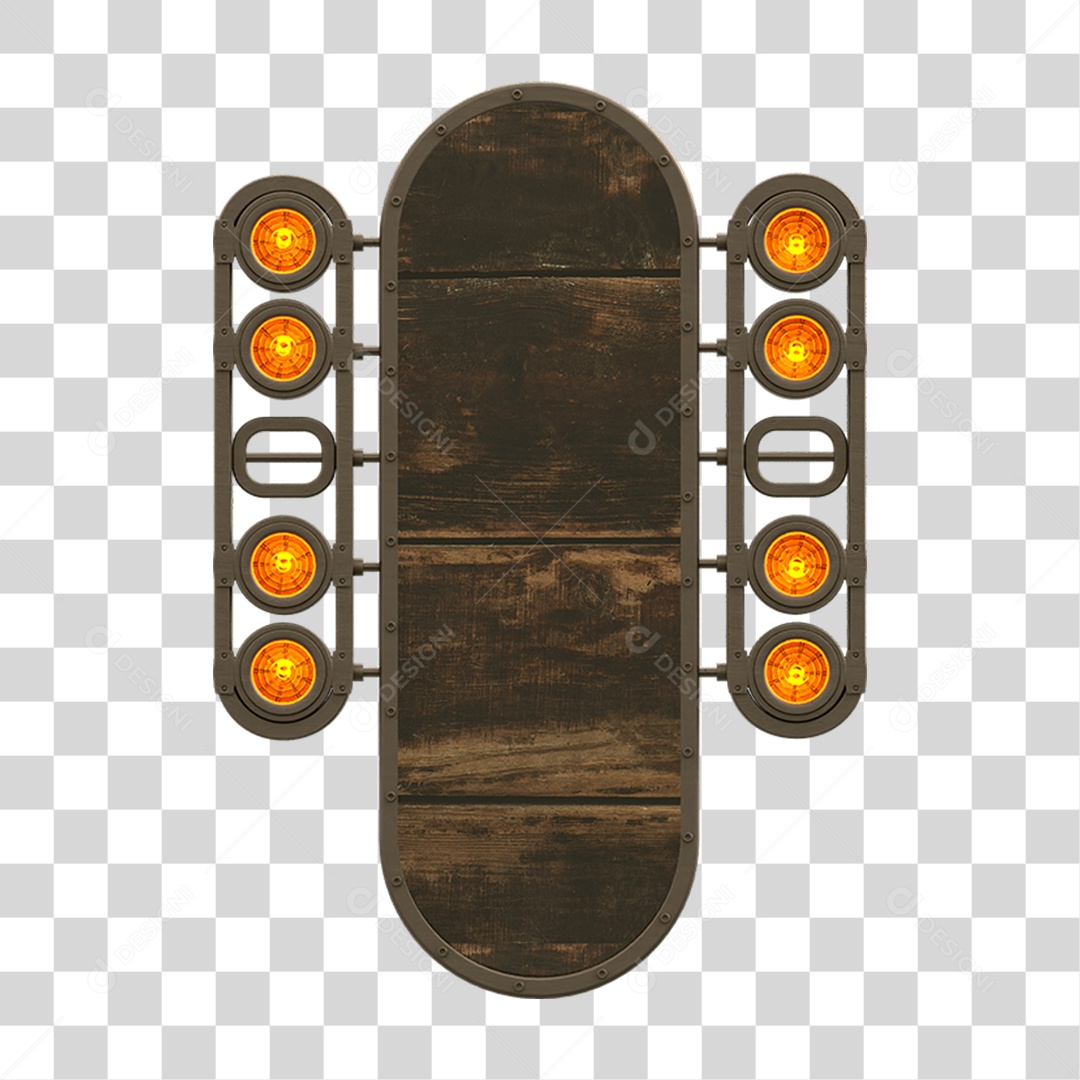 Painel de Metal com Led PNG Transparente