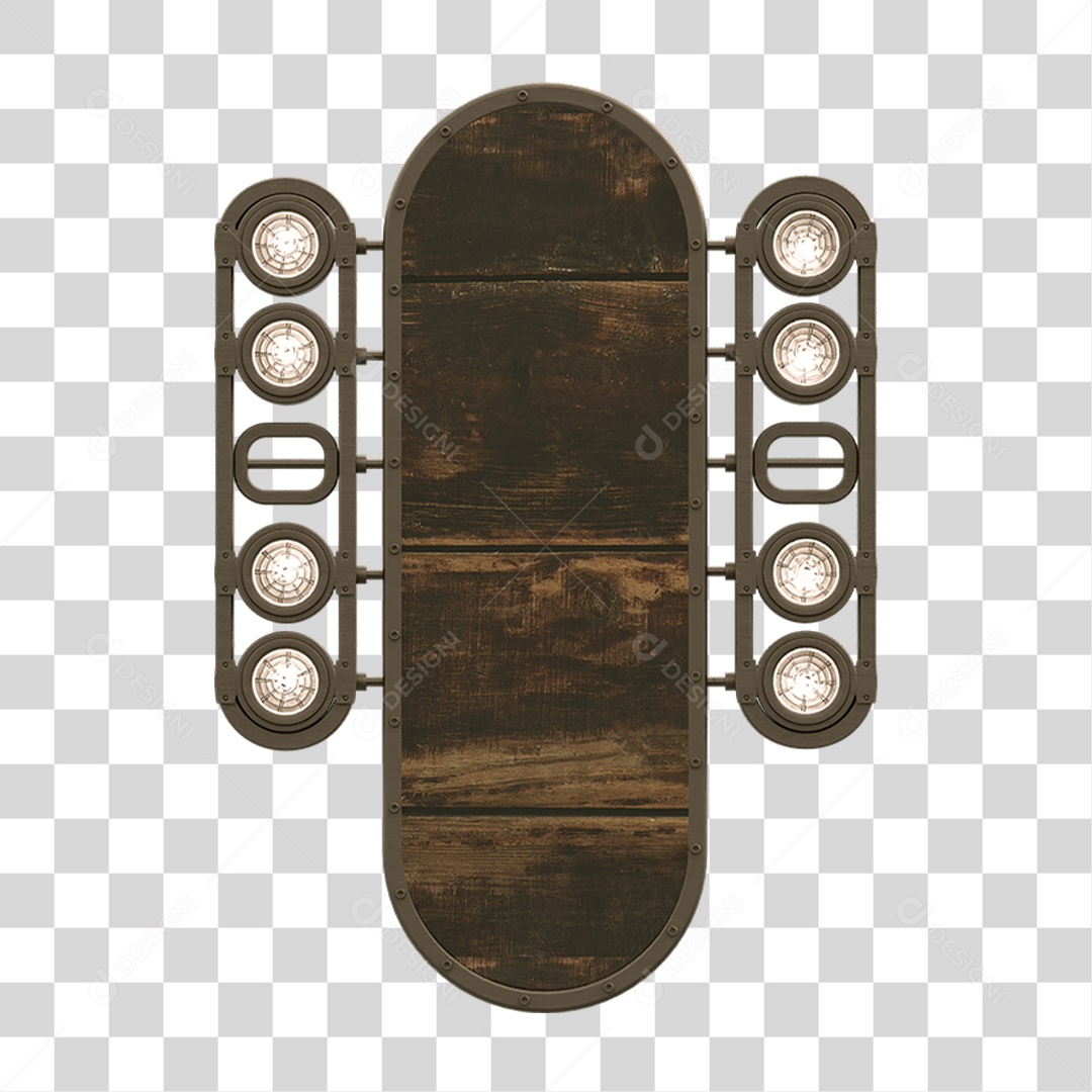 Painel de Madeira com Led PNG Transparente