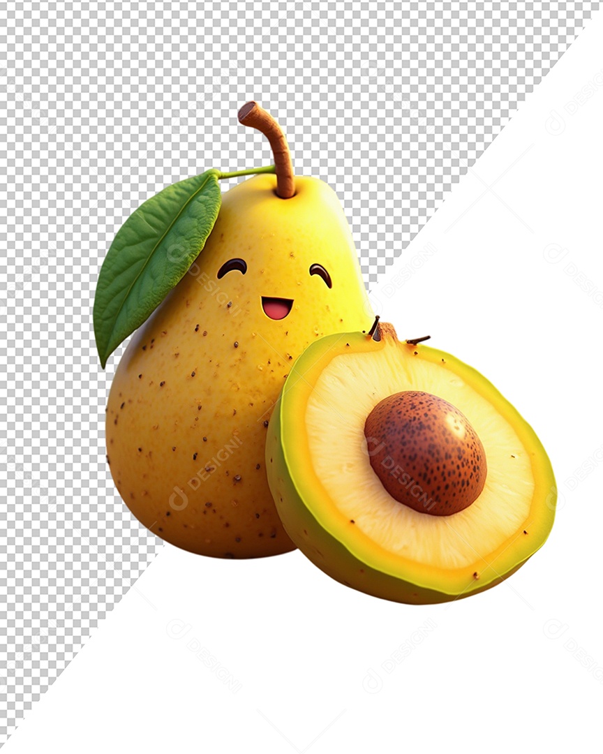 Elemento 3D Fruta Pêra Para Composição PSD