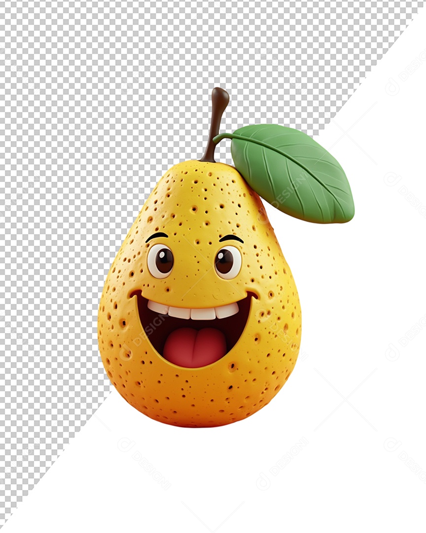 Elemento 3D Fruta Pêra Para Composição PSD