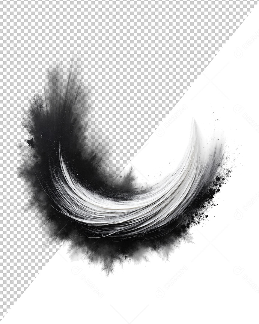 Elemento 3D Pinceladas de Tintas Para Composição PSD