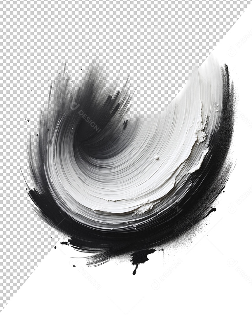 Elemento 3D Pinceladas de Tintas Para Composição PSD