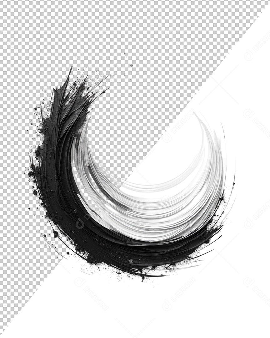 Elemento 3D Pinceladas de Tintas Para Composição PSD