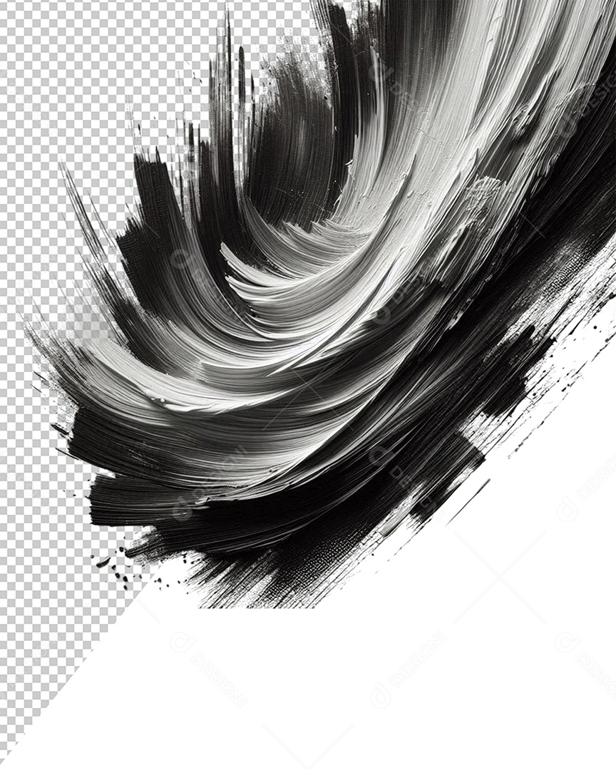 Elemento 3D Pinceladas de Tintas Para Composição PSD