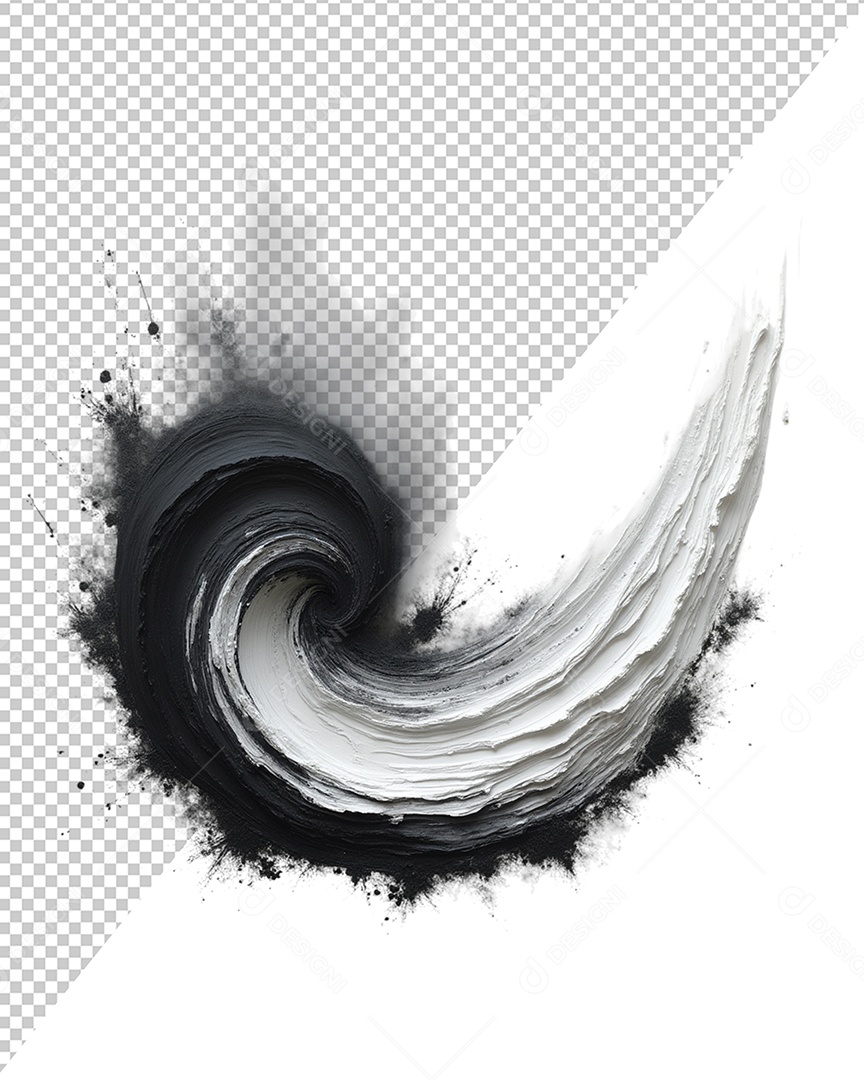 Elemento 3D Pinceladas de Tintas Para Composição PSD