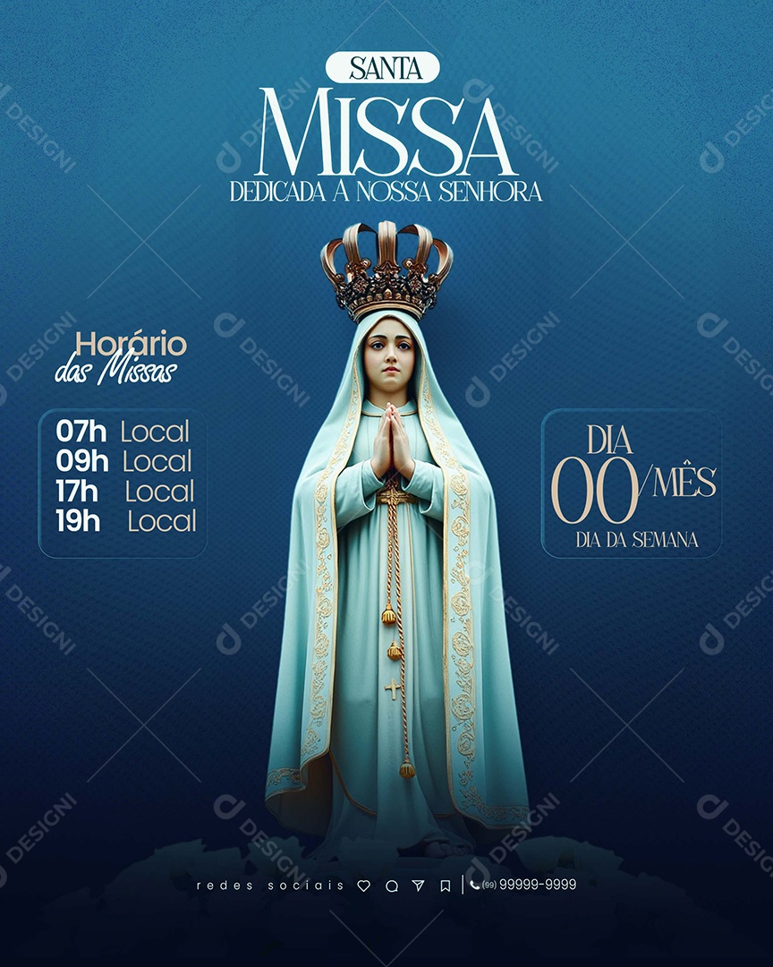 Igreja Santa Missa Social Media PSD Editável