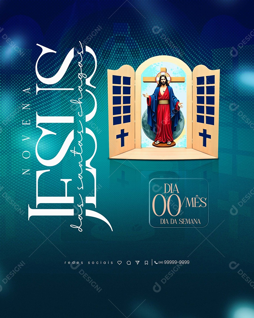 Igreja Novena Jesus das Santas Chagas Social Media PSD Editável