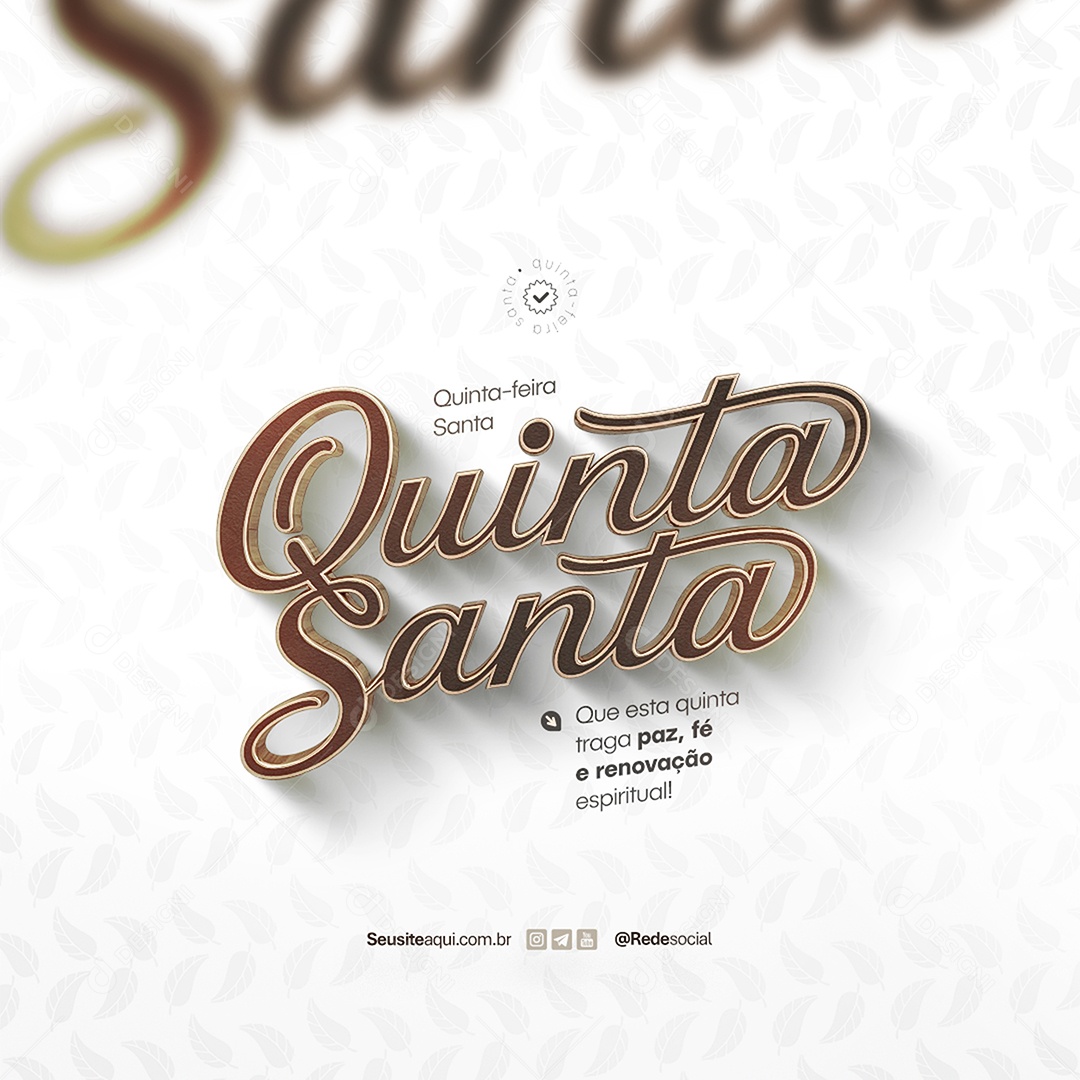 Quinta Feira Santa Que Está Quinta Santa Traga Paz Fé e Renovação Social Media PSD Editável